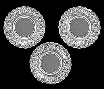 Dollhouse Miniature Lace-Edged Plates, 3Pc Crystal Clear